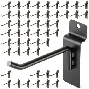 PercyEffie Slatwall Hooks Iron Black 50 Pack Storage-0