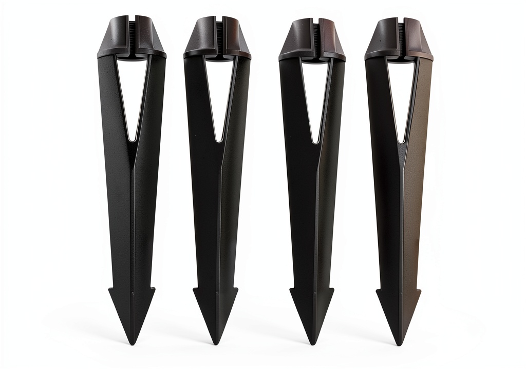 Installing Makergroup plastic light stakes in a garden pathway
